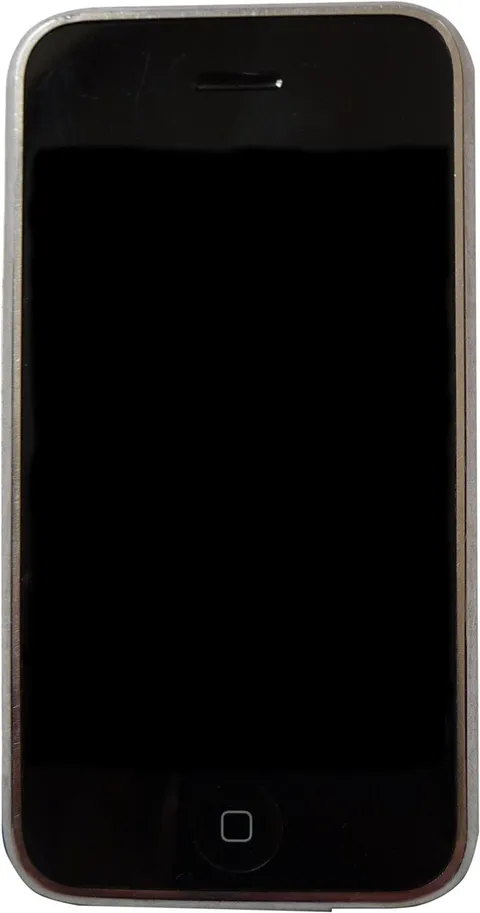 The first iPhone, front view with the screen off